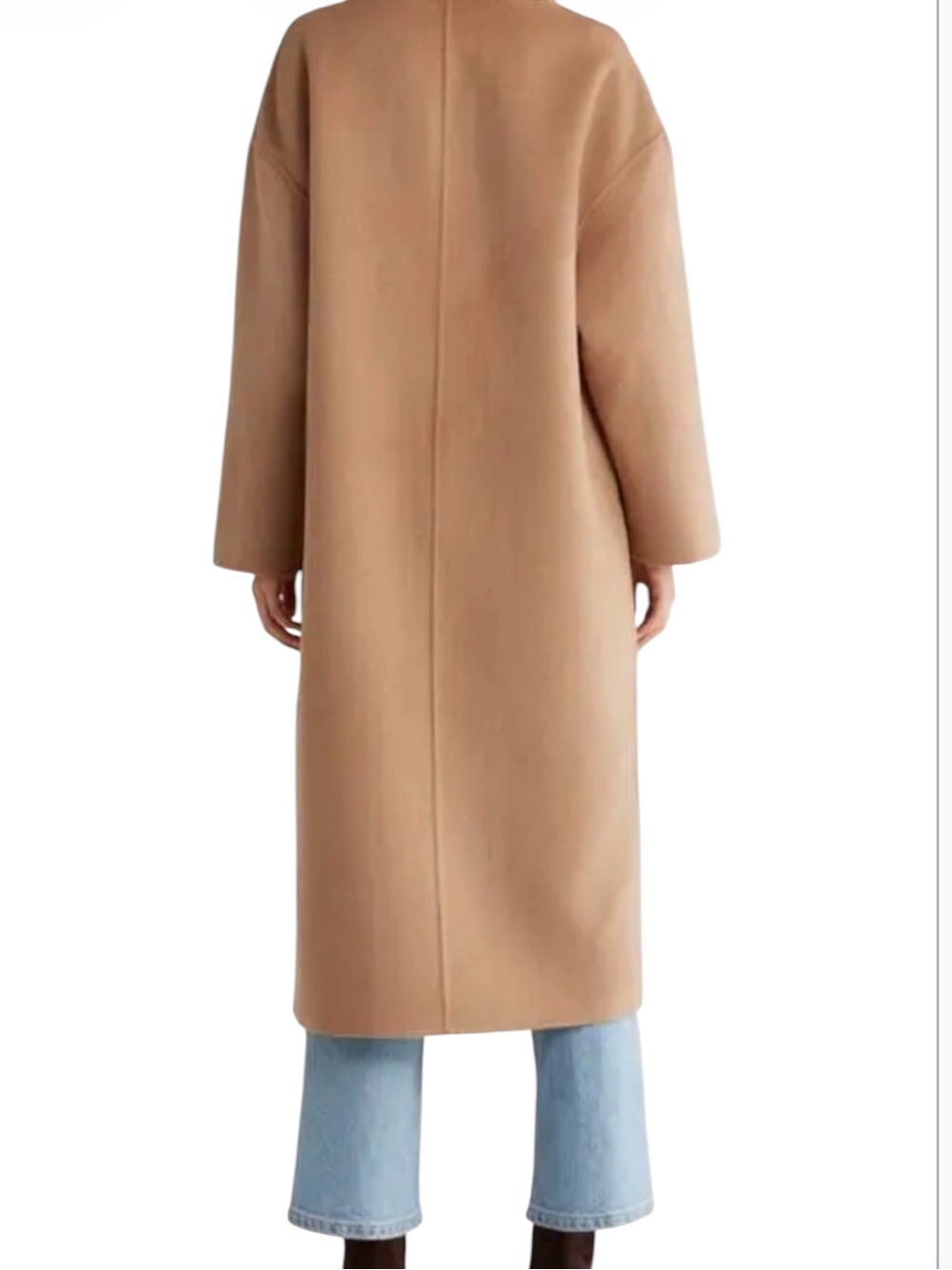 Reiss Lara Camel Double Breasted Wool Blend Overcoat Size 8 - Picture 4 of 8